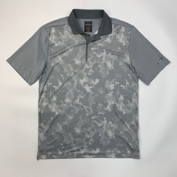 Greg Norman Polo Shirt Mens S Small Gray Tasso Elba Camo Rapi Vent Performance - Picture 2 of 11